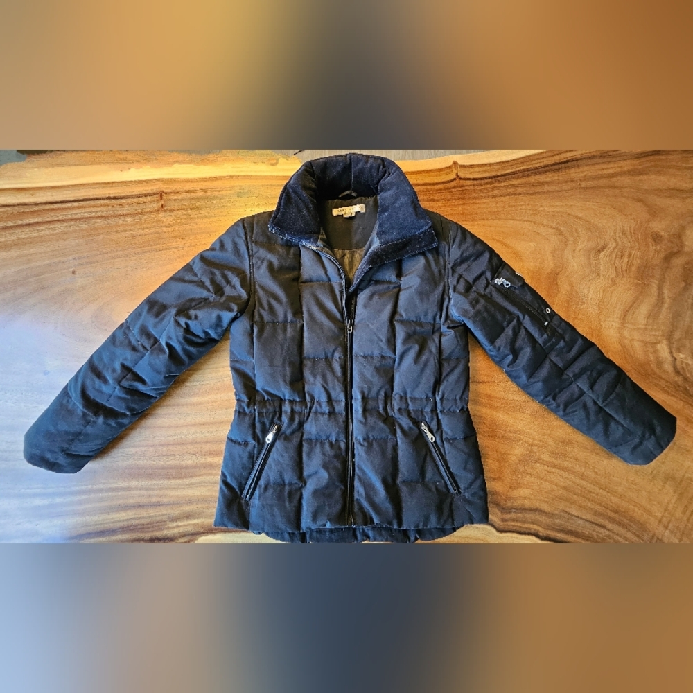 Larry Levine Black Down Filled Puffer Jacket Women's Size XS